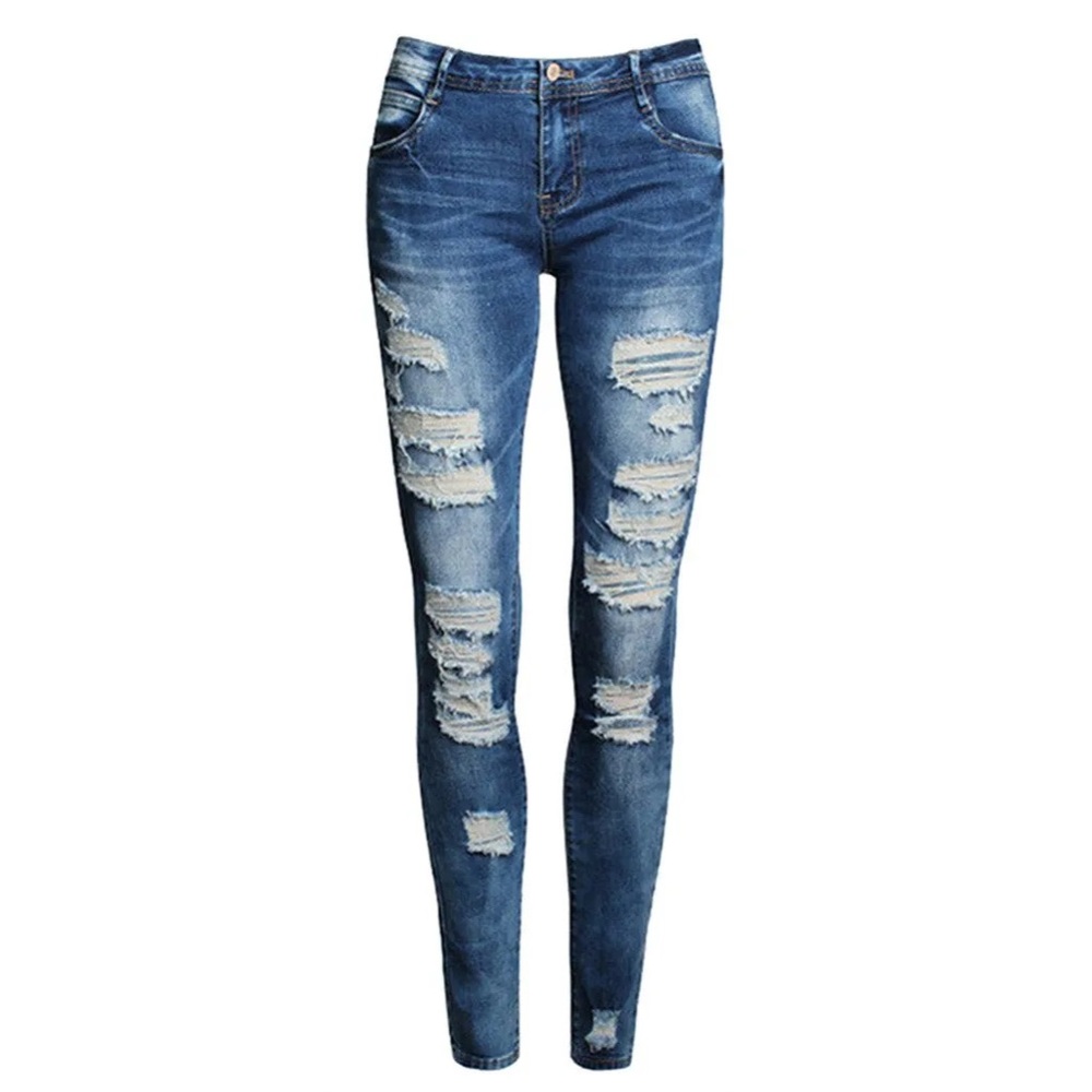 Street Denim by VIP Jeans blue distressed women's skinny jeans size 7/8